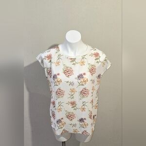 Cute Forever 21 Shirt Size Small White With Colorful Flowers